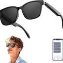 AI Smart Glasses, Bluetooth 5.4 Translation Glasses with 144 Language & Accents, Blue Light Filtering Lenses, Multifunctional Smart Glasses for Men Women, Travel Meeting Trade Business HY-C8 Black