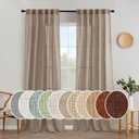 MIULEE Taupe Linen Curtains 90 Inch Long for Bedroom Living Room, Soft Thick Linen Textured Window Drapes Semi Sheer Light Filtering Back Tab Rod Pocket Burlap Look Farmhouse Country Decor, 2 Panels