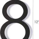 12 Inch Modern Floating House Numbers for Outside | Large Metal House Numbers for Outdoors | Black Coated Rust-Proof Home Address Numbers/Plaques | Metal Numbers
