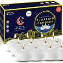 Candle Charisma White Floating Candles 3 Inch (Set of 36)  8-Hour Dripless, Smokeless Burn with Natural Flickering Flame  Perfect for Weddings, Centerpieces, Pool Nights & Special Events