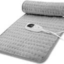 Heating Pad, Electric Heating Pad for Dry & Moist Heat, Electric Heat Pad with Multiple Temp & Timer Settings, Auto Off.(Light Gray, 33"X17") Set Of 2