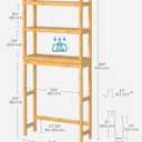 SONGMICS Over The Toilet Storage, 3-Tier Over Toilet Bathroom Organizer with Adjustable Shelf, 10.2 x 24.8 x 66.9 Inches, Space-Saving, Natural Beige UBTS001N01