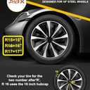 ABX Hubcaps,16 inch hubcaps Set of 4, Wheel Rim Cover ABS Material, Snap On Car Truck SUV Replacement, for Toyota Camry Nissan Mazda etc, Black & Silver