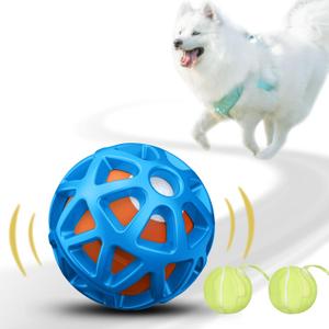 Interactive Dog Ball for Smart Play, Motion-Activated Moving Dog Toy for Small/ Medium/ Large Dogs, USB Rechargeable (Blue)