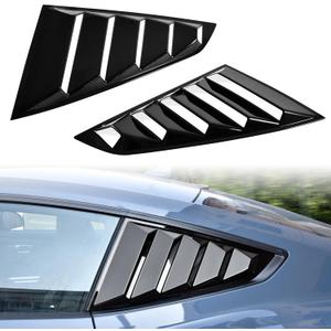 Side Window Louver for Mustang 2024 2025, GT Lambo Style Rear Quarter Windshield Sun Shade Cover Side Window Scoop Louvers for Ford Mustang 2024 2025 Accessories (Glossy Black)