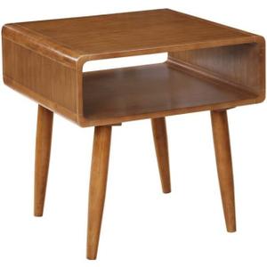 Boraam Zebra Series Alborg End Table, Rich Walnut