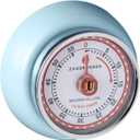 Zassenhaus Magnetic Retro Kitchen Timer, Classic Mechanical Cooking Timer (Light Blue) (2.75 inch)