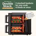 Ninja Air Fryer, 8 QT DoubleStack 2-Basket, Space Saving Design, Cooks 2lb Chicken Wings, Feeds up to 6 People, 6-in1 Air Fryer, Roast, Bake & More, Easy to Clean, Dishwasher Safe Parts, Black, SL201