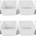 Humble Crew Toy Storage Bins for Kids, Set of 8, White, Large - Sturdy, Colorful Plastic Storage Bins for Classroom, Playroom, Nursery, and More - Premium Toddlers Toy Organizer Bins