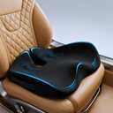 Car Seat Cushion for Long Driving  X Large Memory Foam Seat Cushion for Sciatica & Tailbone Pain Relief, Orthopedic Coccyx Cushion with Non-Slip Bottom, Back Pillow for Car, Truck (Black)