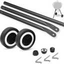 Front Leg Kit and Wheels for Weber 18 22 Kettle Grills, 6" Grill Wheels for Weber 65930, 65130 Front Leg for Charcoal Grill, Black Front Leg