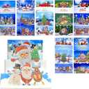 SKRYUIE DIY 5D Diamond Painting Christmas Card Set for Adults Full Diamond Round Diamond Art Kits for Adults Card, Mosaic Making Greeting Card with Envelope for Family and Friends-8 Piece Set