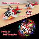 Helicopter Toy for Toddlers with Lights and Music, 360 Rotating Airplane Toy for Kids, Bump-and-Go Action, Birthday Gift for Boys Girls Ages 3-7 (Red)