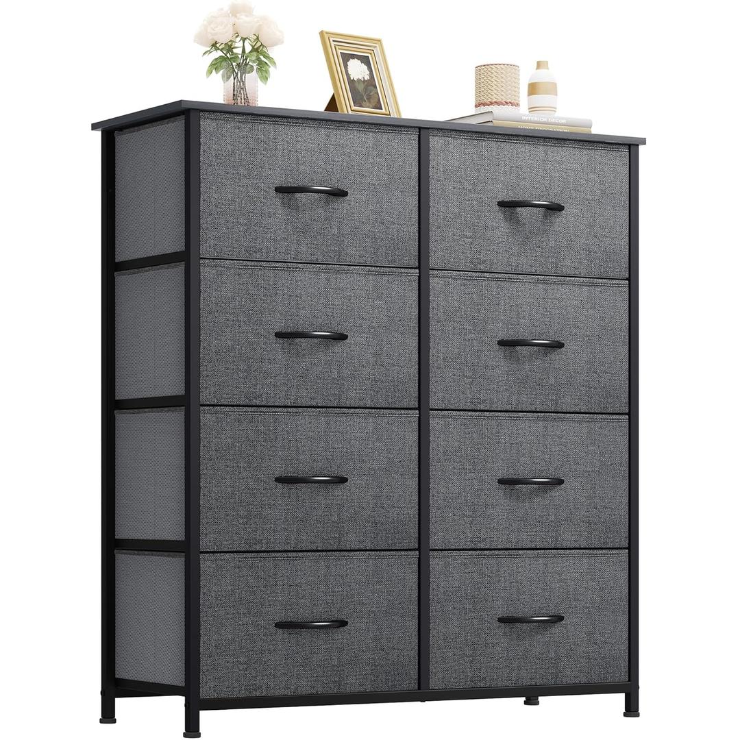 YITAHOME 8 Drawers Fabric Dresser - Storage Tower Unit Organizer Unit for Living Room & Closets - Sturdy Steel Frame & Easy Pull Fabric Bins (A-dark Grey) YITAHOME 8 Drawers Fabric Dresser - Storage Tower Unit Organizer Unit for Living Room & Closets - Sturdy Steel Frame & Easy Pull Fabric Bins (A-dark Grey)