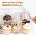 Dayacoco 12 Count Cupcake Containers, 20 Pack Stackable Cupcake Carrier with 250 Pack Cupcake Liners, Plastic Cupcake Boxes Holders, Clear Cupcake Disposable Trays for Baking, Parties, Gifting