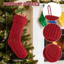 6PACK LumaBria18Inch Cable Knitted Personalized Christmas Stockings, Personalized Hanging Stockings for Holiday Party, Christmas Tree, and Family Home Decor in Red, White, Green
