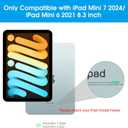 OMOTON [3 Pack] Screen Protector for iPad Mini 6/7 (6th/7th Generation, 8.3 Inch) - Tempered Glass for iPad Mini 6th Generation 2021/iPad Mini 7th Generation 2024, Case Friendly/High Definition/Apple Pencil Compatible