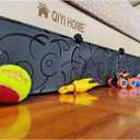 Under Bed Blocker for Pets, Stop Things Going Under Bed or Sofa Couch, Underneath Bed Bumper for Cats Dogs, Easy to Install,Total 83" Length, 7" Height, Black