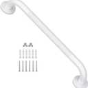 16 Inch Oil Rubbed White Grab Bar w/ Anti-Slip knurled Grip, iMomwee Stainless Steel Wall Mount Bathroom Safety Handrail Support, Shower Balance Bar, Handicap Elderly Senior Assist Textured Bath Handle