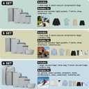 4 Set Vacuum Bags for Travel, Professional Reusable Organizer Bag with IPX8 Waterproof Zipper, Compression Bag for Suitcases, Durable Seal Space Saver Bags (with pump)