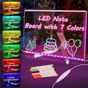 LED Note Board with 7 Colors Happy Birthday Gifts for Teens, 11.8"X7.9" Led Drawing Board for Kids Writing Board with Stand, Light Up Dry Erase Board with 7 Markers, Ideal Gift for Festival Decoration