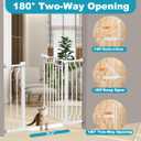 Extra Wide Dog Gate for Doorways 62.6-72 in, Walk Through Long Baby Gates for Large Openings, No Drill Child Safety Gate for Pets Kids Toddler, Doggy Barrier Indoor Metal, 30" Tall White