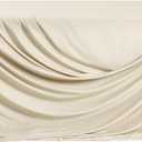 Ling's moment Cappuccino Wedding Table Cloths in Premium Crumpled Velvet, 9ft x 11ft, Fits 4ft/6ft Rectangular/Round Sweetheart&Head Table for Wedding Reception, Bridal Shower, Birthday Decoration
