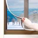 Magnetic Window Insulation kit, Heavy Duty Window Insulation Film with Full Frame Magnetic Strip Coverings to Keep Cold Out Storm Warm in Winter and Cool in Summer, 56"X35"
