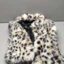 ebossy Women's Faux Fur Crop Jacket Long Sleeve Cozy Winter Warm Fluffy Leopard Pure Color Sherpa Coat with Pockets (Large, Snow Leopard)