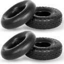 GICOOL 4.10/3.50-4 Replacement Tire and Inner Tube Set, 2 Pack, 10" Heavy Duty Tire and Tube, TR-13 Straight Valve Stem, for Hand Truck Trolley Dolly Garden Wagon Cart Wheel Replacement