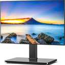 Rfiver Universal Swivel TV Stand Table Top TV Stand for 32-65,70,75 Inch LCD LED TV up to 110 lbs -Height Adjustable Center Pedestal Stand Replacement with Heavy Duty Tempered Glass Base