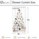 SVBright Small Stall Cute Cat Shower Curtain 36Wx72L Inch for Kids Rv Half Single Narrow Cute Cartoon Animal Funny Raining Animal 7 Pack Hooks Polyester Waterproof Fabric Bathroom Bathtub Panels