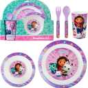 Get Trend Gabby's Dollhouse Dinnerware Sets for Kids, 5 Pc Tableware, Plate, Bowl, Cup, Spoon, Fork, Plates and Bowls Set, Gifts for Kids (Multi Gabby's Dollhouse)
