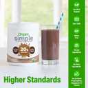 Orgain Organic Simple Vegan Protein Powder, Chocolate - 20g Plant Based Protein, Made with less Ingredients, No Artificial Sweeteners, Gluten Free, No Dairy or Lactose, 1.25 lb (Packaging May Vary)