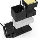 Bostitch Office Konnect Desk Organizer and Charging Station, 2 USB Ports & 2 Plugs, Charges Phones & Tablets, Pencil Cup, 4-Piece Design, Black