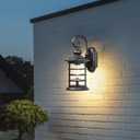 Outdoor Sconce Lights, Outdoor Wall Light Fixtures, Waterproof Exterior Lighting Fixtures with Clear Glass Shade, Outside Wall Lights for House, Garager (13.5inch,Bulb Not Included) (Black3)