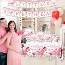 142Pcs A Little Sweetheart is On The Way Baby Shower Decorations Valentines Baby Shower Decorations Pink Little Sweetheart Tableware Sets Valentines Decor