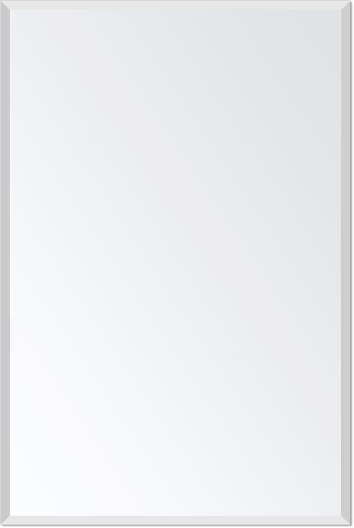 Ruomeng Rectangle Wall Mirror Frameless Bathroom Mirror 16 x 24" Beveled Edge Mirror for Vanity and Entryway