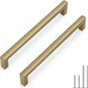 Goldenwarm 17 Pack 6-1/4 Inch Solid Cabinet Handles Champagne Bronze Cabinet Pulls Kitchen Drawer Handles Slim Square Bar Drawer Pulls Zinc Alloy Champagne Dresser Hardware for Cupboard Bedroom