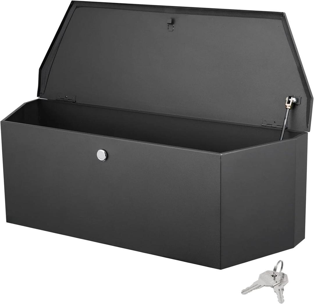Trailer Tongue Box, Carbon Steel Tongue Box Tool Chest, Heavy Duty Trailer Box Storage with Lock and Keys, Utility Trailer Tongue Tool Box for Pickup Truck Bed, RV Trailer, 36"x12"x12"