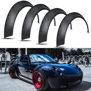 DREAMIZER 4PCS 4.5" Universal Car Fender Flares Extra Wide Body Kit Wheel Arches Fit For Most Vehicle