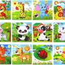 SANNIX 12 Pack Jigsaw Puzzles for Toddlers Wooden Animals Jigsaw Puzzles 9 pcs with 12 Organize Bags for Kids Ages 2 3 4 5 Preschool Educational Puzzles Learning Travel Toys for Boys and Girls