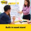 Post-it Super Sticky Tabletop Easel Pad, 20 x 23 Inches, 20 Sheets Per Pad, 4 Pads, Portable, White, Primary Ruled Lines, Premium Self Stick Flip Chart Paper, Great for Teachers and Students, Built-in Easel Stand