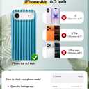 Compatible with iPhone 17 Air Case, with Aesthetics Striped Design Case for Women Girl, Cute Fashion Simple Soft TPU Slim Protection Phone Case for iPhone 17 Air 6.5' - Dark Green & Blue