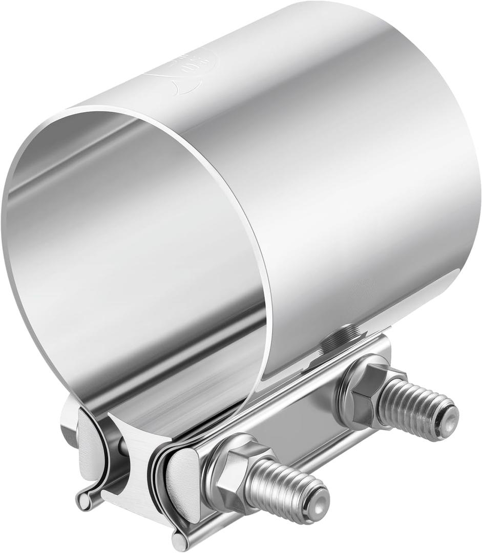 EVIL ENERGY 3.0 Inch Exhaust Clamp, Butt Joint Band Clamp Sleeve Coupler Stainless Steel for Pipes, Mufflers, Catalytic Converters 4PCS