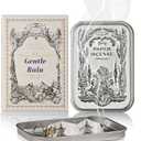 Paper Incense - 47pcs with Vintage Tin Case, Burning Papers Infused with Natural Essential Oils, Quick Usage & Long-Lasting Fragrance, Eliminating Bathroom, Kitchen, Pet Odors - Gentle Rain