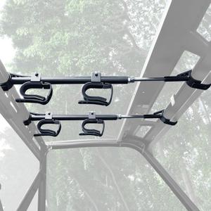 StarknightMT UTV Gun Rack - UTV Overhead Gun Holder Roof Gun/Bow Rack with Soft Padding, Adjustable Fits 21"-27" Spacing Compatible with Polaris Ranger Kawasaki Mule/RTV