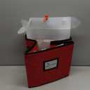 Sattiyrch Christmas Ornament Storage Box,4 Trays with Customizable Dividers,Canvas,Dust-Proof, Holds Up to 64 x 2.36 Ornaments, for Garage/Attic/Basement Storage (Red)