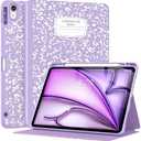 Supveco Case for iPad Air 11 Inch 2024, iPad Air 5th/ 4th Generation 10.9 Inch 2022/ 2020 with Pencil Holder-[Auto Wake/ Sleep], Premium Folio Stand Soft TPU Back Cover for iPad Air 5/ 4 Gen-Lilac