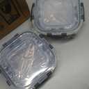 Liuruiyu 8 Pack Glass Food Storage Containers with Lids, Meal Prep Containers, Airtight Bento Boxes with Leak Proof Locking for Microwave, Oven, Freezer and Dishwasher, BPA Free (Transparent)